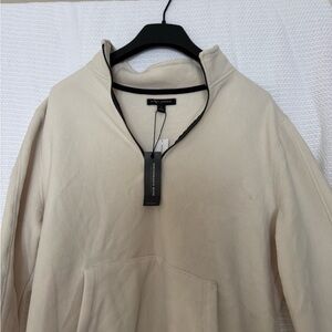 Banana Republic Mens Cream Half Zip Sweater